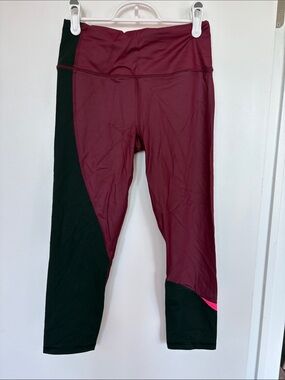 Maroon and Black Athletic capri leggings